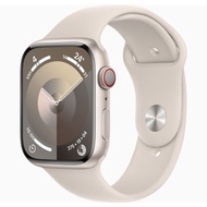 Apple Watch Series 9 智能手錶 GPS+流動網絡 45mm星光色鋁金屬錶殼星光色運動錶帶S/M 預計7天内發貨 -