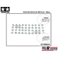 4.0mm Nut (Silver) for Tamiya Mini 4WD M2 Screw - 40pcs
