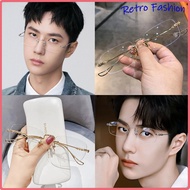 No Hook Glasses Fashion Light Filter Myopia 0-400 Frameless Lens High-Value Internet Celebrity Optic