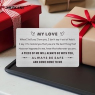 [Shiwaki] 4xEngraved Wallet Insert Card Valentine's Day Gift Metal for Wedding Christmas B