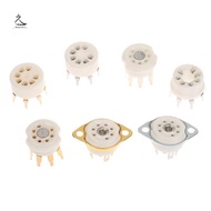 [HSSL] 1PCS 6AQ5 EAA91 6J1 6J2 6X4 6Z4 Tube Socket Gold-plated Socket For 7Pin B7G Vaccum Tube Ampli