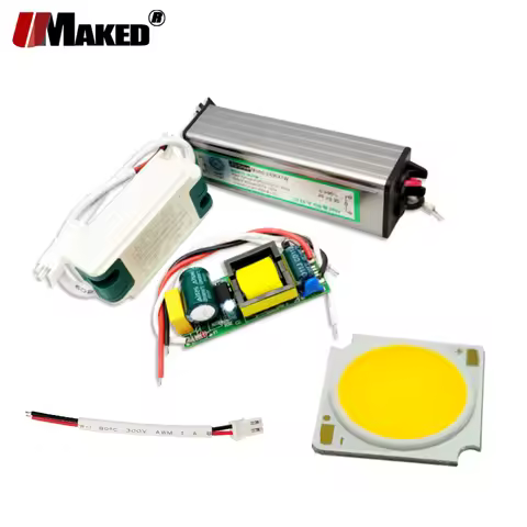 LED COB+Driver Kits 18x35Mil 3 5 7 12 15 24 36W Ra92 3000-6000K 1313 1919 Bridgelux Chip Light Sourc