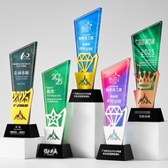 Customized Trophy 2025 Creative Crystal Trophy Customized Customized High-End Atmospheric Annual Mee