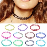 12ชิ้น/เซ็ตสีผสมรอยสักสายรุ้ง chokers วินเทจโกธิคพังก์ยืดหยุ่นสร้อยคอเครื่องประดับผู้หญิงเครื่องประด