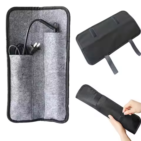 Heat Resistant Flat Iron Case Portable Hair Straightener Pouch Curling Iron Straightener Holder Bag 