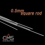 ABS Square Bar 0.5MM Solid Square Plastic Stick 0.5MM, 50CM Length