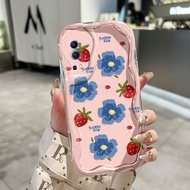 HP Phone Case For VIVO Y72 5G Y52 5G Y75s 5G Case Strawberry Flower pole Phone Case Silicone Softcas