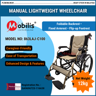 MOBILIS Manual Aluminium Lightweight Wheelchair Series - Foldable Wheelchair Lightweight for Travel 