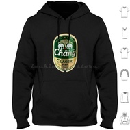 Thai Chang Beer Label Hoodie Cotton Long Sleeve Beer Chang Thai Thailand Elephant Asia Se Asia South