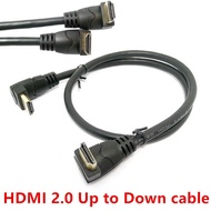 2.0 4k 3d Dual 90 Degree Up To Down Angled Hdmi Male Hdtv Cable 30cm/60cm/180cm For Dvd Ps3 Pc