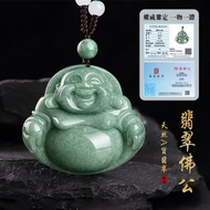 Best Sellers❤ Burmese Buddha Statue Pendant Natural Buddha Statue Pendant Necklace Green Buddha Stat