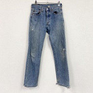 Levi's 501 牛仔褲，紐帶門襟，靛藍色，W28 碼，古著。