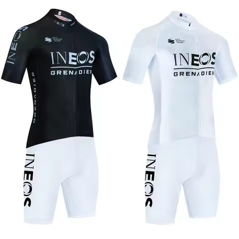 New 2024 White Cycling Jersey INEOS Team Bike Maillot Jersey Shorts Set Ropa Ciclismo Pro Bicycl Tsh