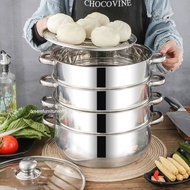 28-40cm Stainless Steel Steamer Multifunction Pot Cooking Set