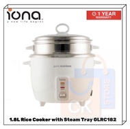 IONA 1.8L Stainless Steel Rice Cooker with Steam Tray GLRC182 | GLRC 182 (1 Year Warranty)