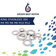Ring Plat Stainless Steel 304 Washer SS304 M4 M5 M6 M8 M10 M12 M14