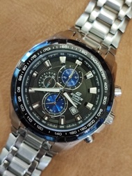 原價1800 Casio Edifice 50mm 特大錶面鋼龍 EF-539 跟日版 CASIO OCEANUS 盒 鋼帶 男裝手錶 腕錶 計時碼錶 Gigantic Dial Men's Watc