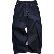 Blue Raw Indigo denim pants baggy form denim 13oz