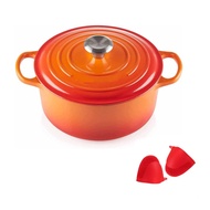 Cast iron oven - 18cm/22cm/24cm Dutch oven with iron lid and buttons - cast iron cooking utensils with a handle for gas stove electric oven and ceramic - red enamel Dutch oven for cooking and baking.