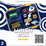 MISO CUSTOM CHARACTER TRANSPORTATION LUNCHBOX 3GRID FREE 2IN1 SPOON FORK/ 2IN1 DRINKING BOTTLE SUCKI