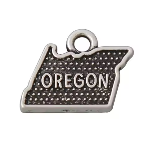 RAINXTAR Alloy Vintage USA Oregon State Map Charms 12*15mm 50pcs AAC802