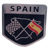 Spain F1 Flag Sticker Spanish Sports Logo Metal Badge Emblem