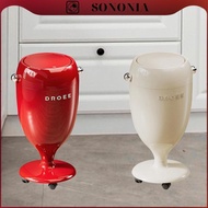 [SONONIA] Trash Can Garbage Can with Universal Wheels Movable Dustbin Tall Wastebasket