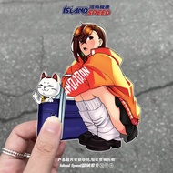 - Cowardly Party Anime Ayase Momo Half Squat Car Sticker JDM Scratch Blocking Decoration Waterproof 