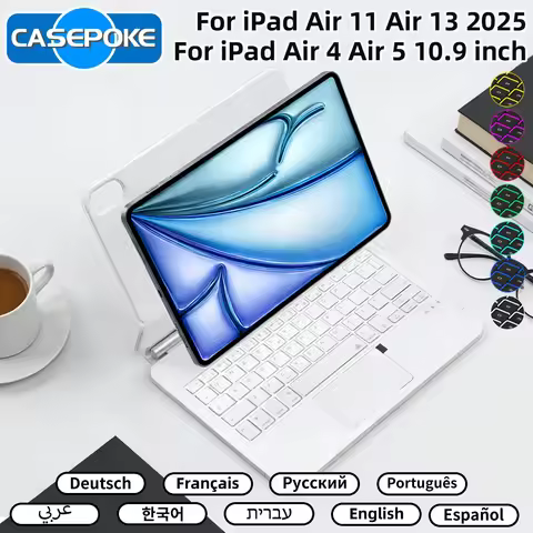Magic Keyboard For iPad 10th Gen 11th A16 2025 iPad Air 4 5 6 Pro 11 12.9in 13 M2 iPad Case With Sta