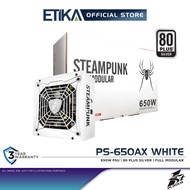 1st Player Steampunk PS-650AX White | 650W Gaming Power Supply PSU | 80 Plus Silver | Full Modular |