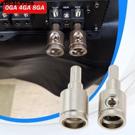 EUCALYTUSS Car Audio Connector, 0GA 4GA 8GA Pure Copper Car Speaker Wire Terminal, Gold Silver Audio