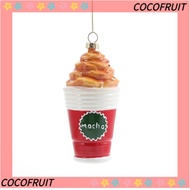 COCOFRUIT Christmas Tree Pendant, Plastic Red&white Xmas Tree Hanging Bauble, Pendants Manual Painte