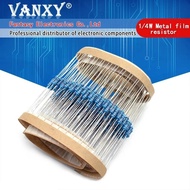 100pcs 1/4W Metal film resistor 1R ~ 1M 100R 220R 330R 1K 1.5K 2.2K 3.3K 4.7K 10K 22K 47K 100K 100 2