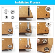 25 Sets 201/203 Snap Fasteners Press Studs Sewing Rivets for DIY Leather Craft Clothing Garment Bag 