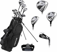 Aspire Golf Club Set for Men, Left Handed, Set Includes: 460cc Driver, #3 Wood, 21 Hybrid, No. 6-9 I