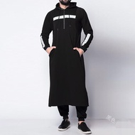 NEW STOCK Kurta lelaki Kurta labuh bawah lutut hoodie lengan panjang kain polyester T-shirt labuh le