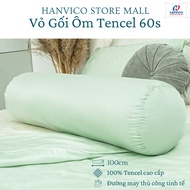 Vỏ gối ôm HANVICO Lụa Tencel 60S 70x100 80x100 cao cấp trơn màu bao áo gối ôm có dây kéo khóa