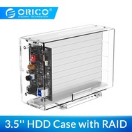 ORICO 3.5inch  2 Bay HDD Enclosure With RAID PM SPAN Transparent USB3.0 to SATA External Hard Drive