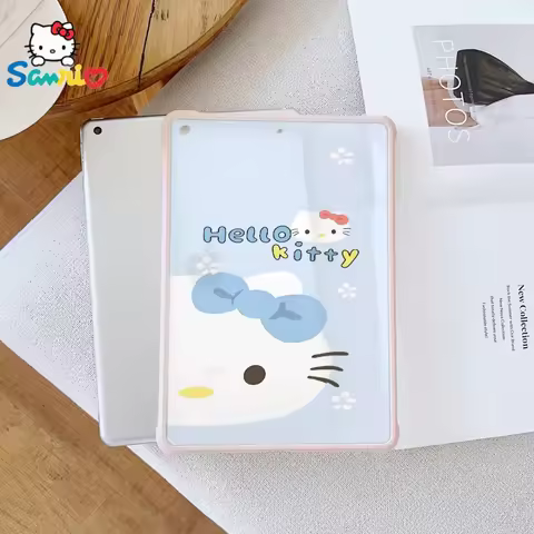 SanrioHello Kitty pattern Pink iPad Transparent Drop Case, suitable for iPad Pro 2022/2024, iPad Air