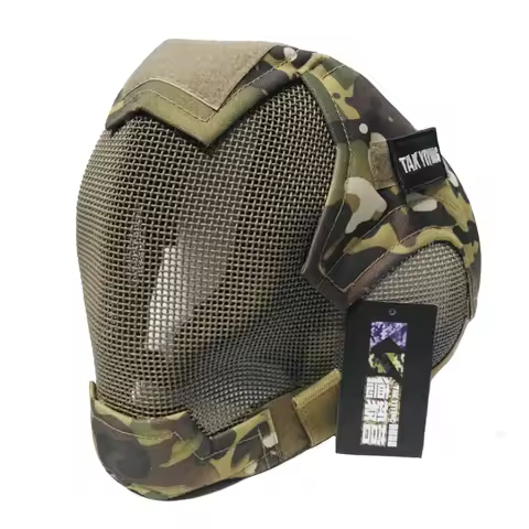 TAK YIYING Airsoft Mask Full Face Mask War Game Steel Mesh Paintbal Head Protective Mask hunting Ful