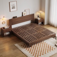 🇸🇬 ⚡  Black Walnut Solid Wood Bed Frame Bed Frame With Mattress Queen/King Bed Frame Solid Wooden Bed Frame