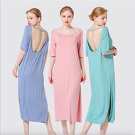 【pajamas】 ❤️sleepwear❤️Nightdress women summer modale cotton sleeping short-sleeved plus-size nightwear baju tidur