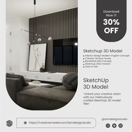 SKETCHUP + ENSCAPE 3D MODEL - 2 STOREY TERRACE HOUSE 1