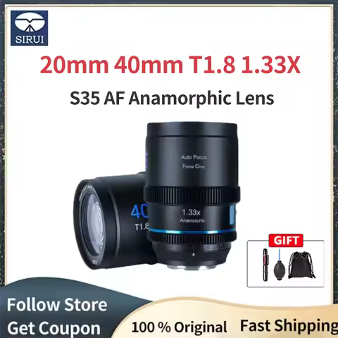 SIRUI S35 20mm 40mm T1.8 1.33X Anamorphic Cine Lens Auto Focus Lens with STM Motor for Sony E Fuji X
