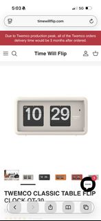 TWEMCO翻頁鐘 CLASSIC TABLE CLOCK QT-30 Beige Flip Clock