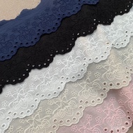 Amazing Price 7.5cm Wide White Cotton Fabric Strawberry Bow Embroidery Apparel Lace Trim Women's Clo