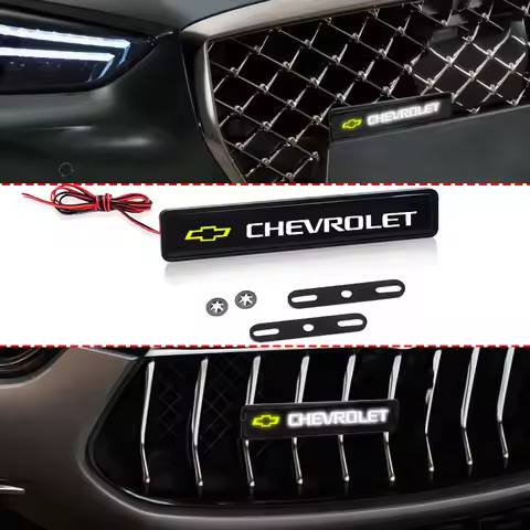 LED Front Hood Grille Emblem Badge Decorative Car Light For Chevrolet Onix Cruze Silverado Impala Eq