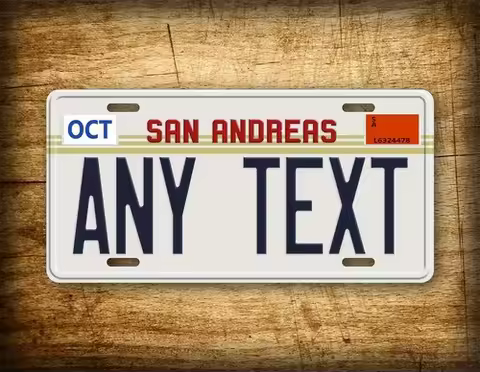 Personalized San Andreas No Sun License Plate 6x12 Custom Novelty Tag