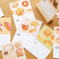 [Original] 2024 Bear Bread Hand-Painted Illustration Calendar Card Desk Calendar Calendar/New Year Gift Christmas Gift
