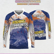 Jersey Mancing Dri-Fit Warna Navy Blue orange M 04 Series dengan Logo Custom & Nama Gratis - Ukuran